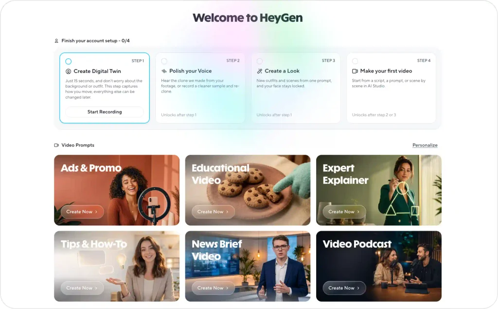 HeyGen landing page