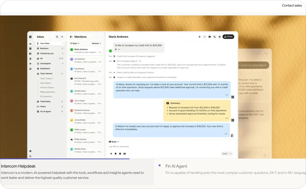Intercom Fin landing page