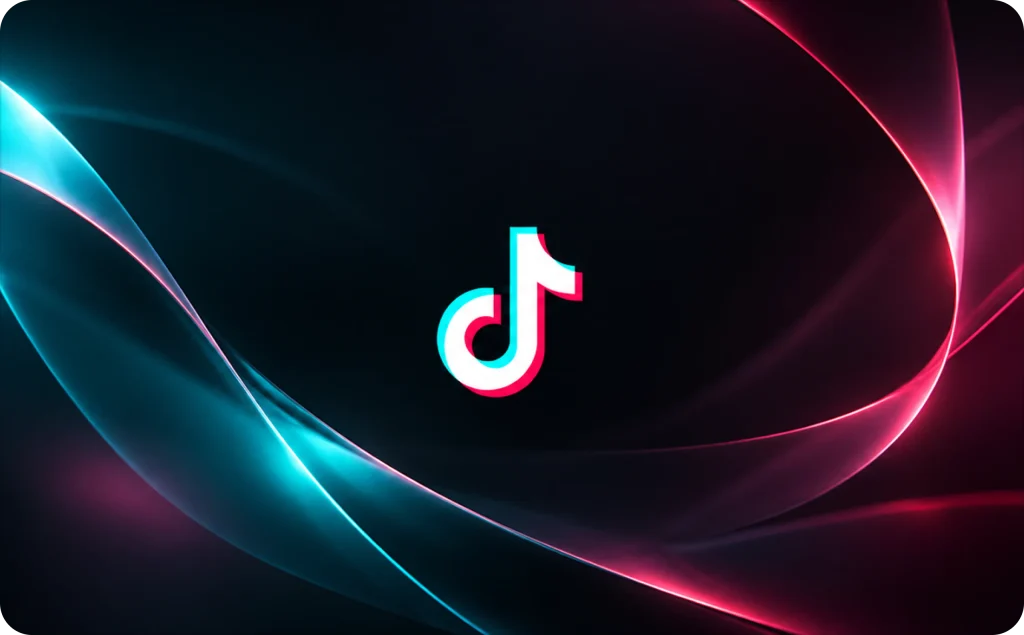 TikTok logo on radiant minimalistic background