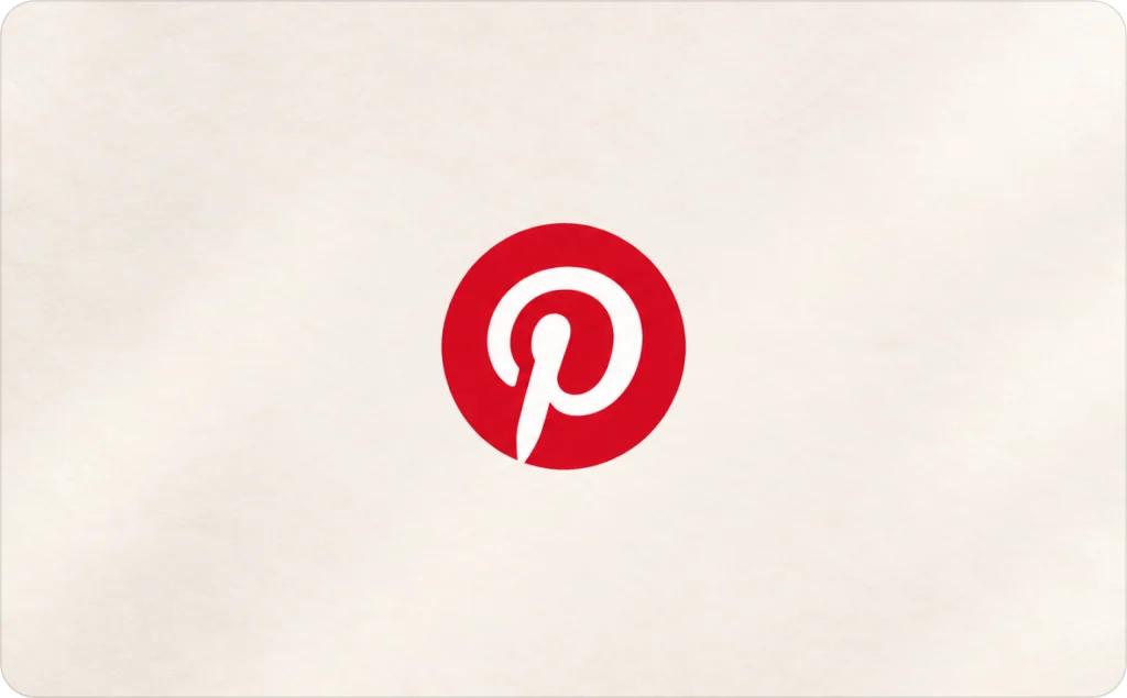 Pinterest logo on minimalistic background