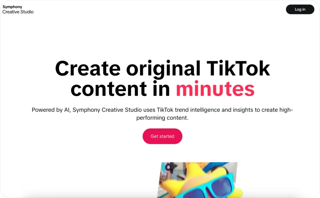 TikTok Symphony landing page