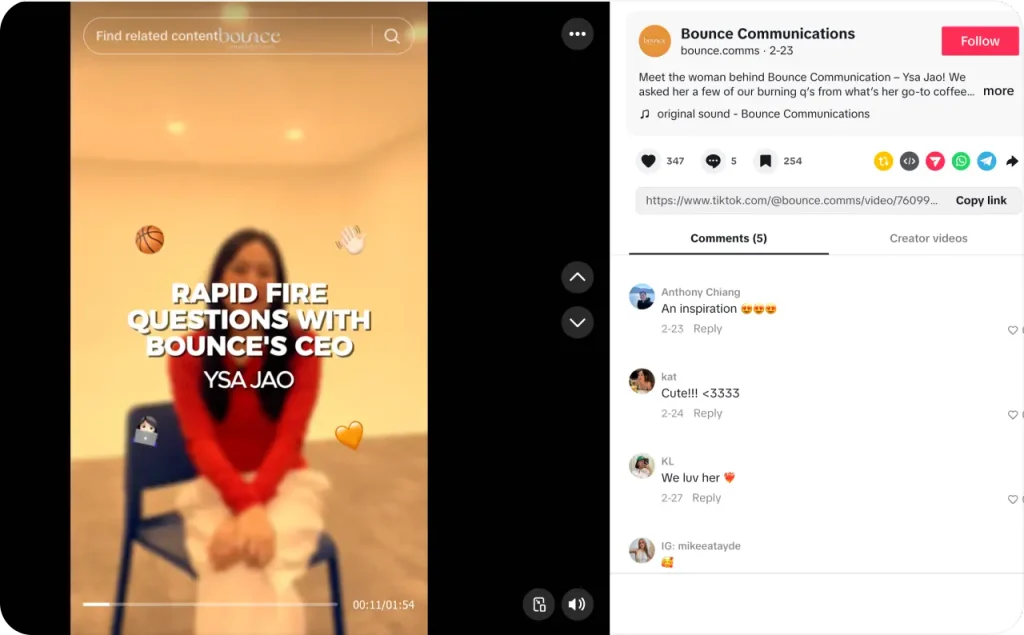 Bounce Communications on TikTok