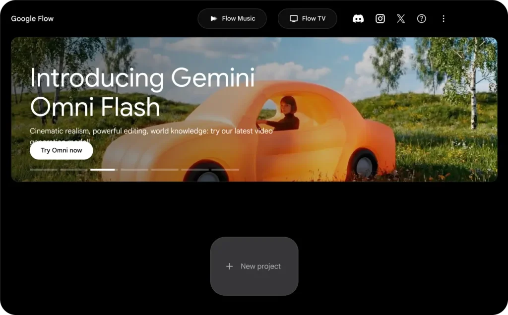 Google Flow landing page