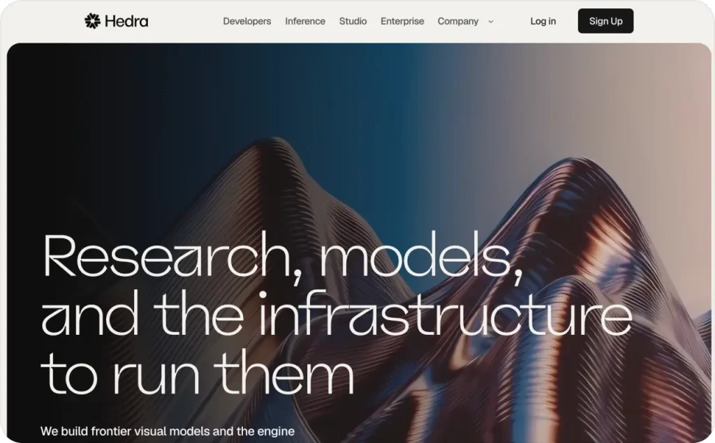Hedra landing page