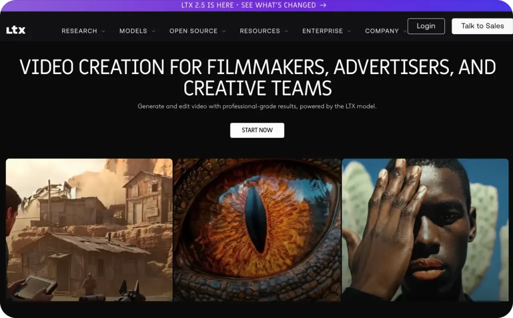 LTX Studio landing page