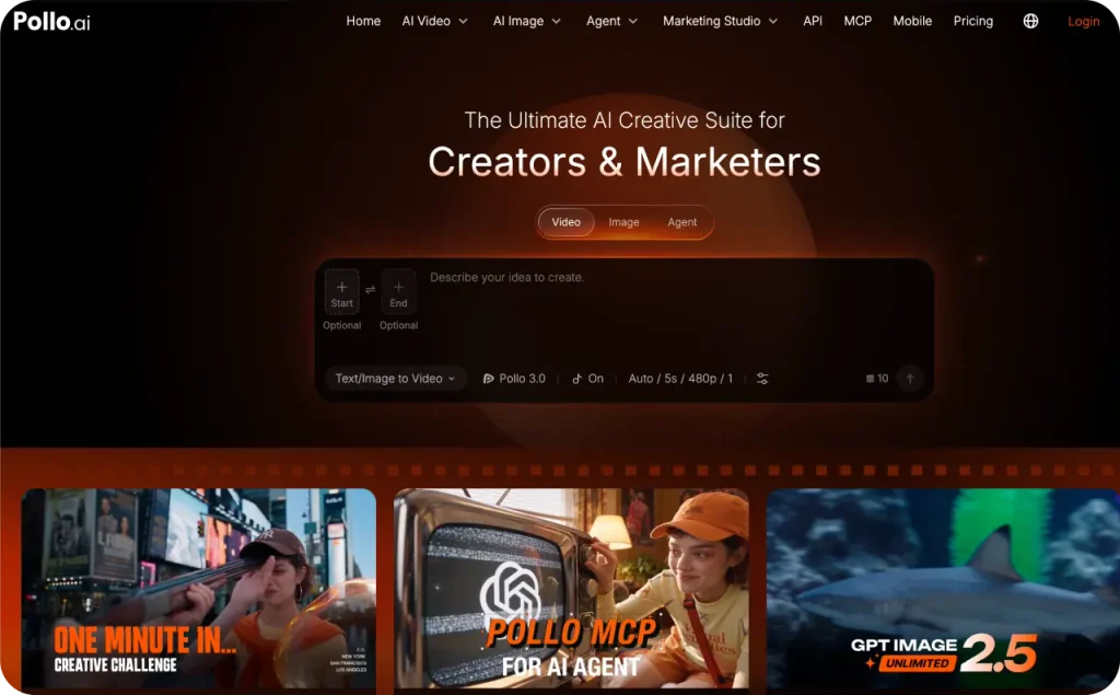 Pollo.ai landing page
