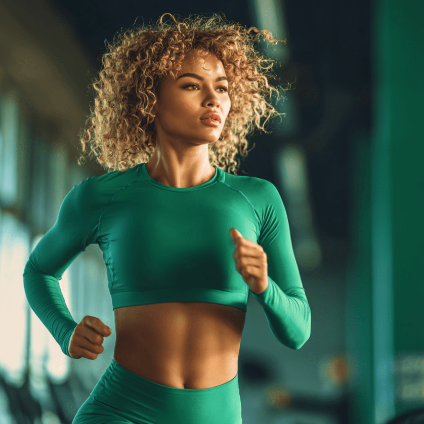 Woman running in the gym