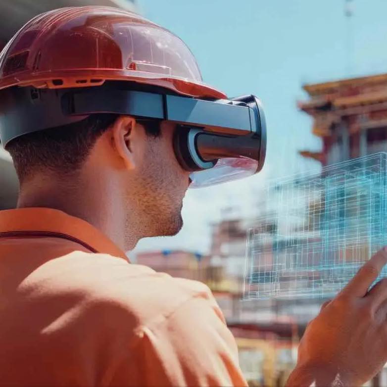 Builder in VR glasses