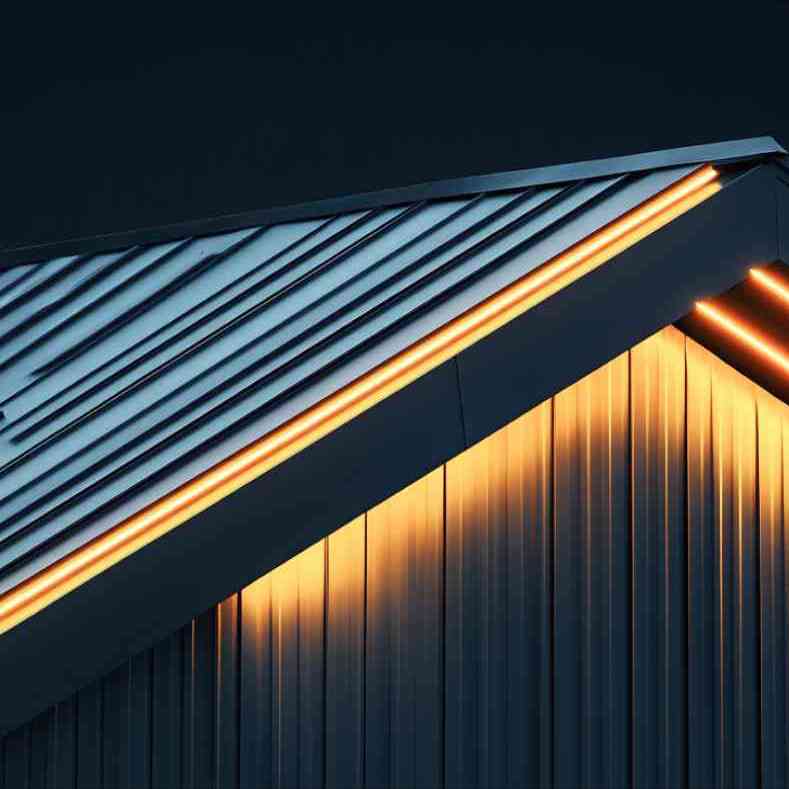 Roof with backlighting