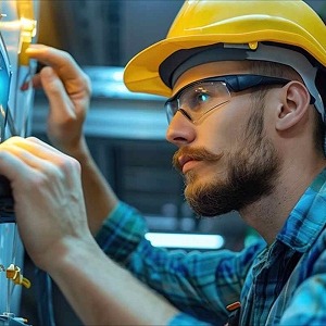 The electrician working