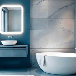 The renovated modern bathroom